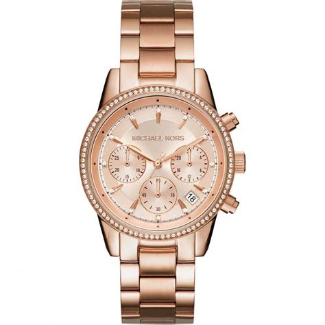 michael kors mk 6598|Michael Kors Ritz Chronograph Rose Gold Tone Women's Watch .